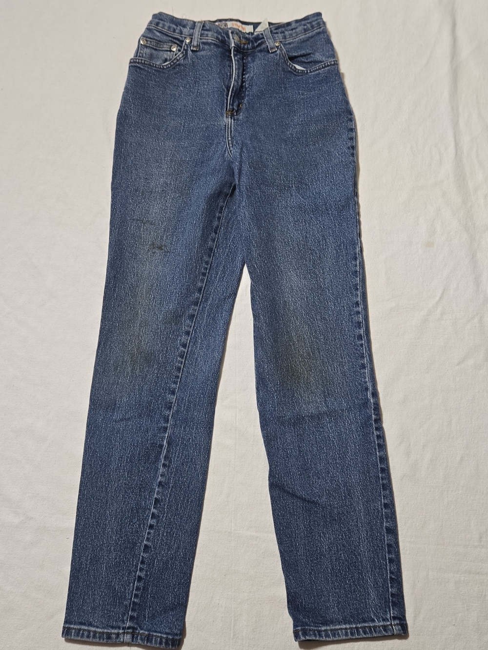 Vintage Faded Glory Dark Blue Straight-Leg Jeans